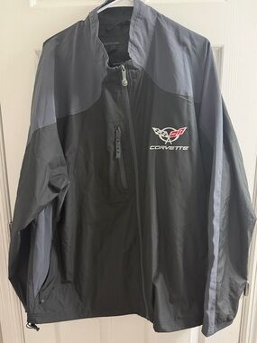 Corvette Wind Breaker Black Jacket XXL 2XL
